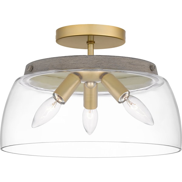 Quoizel Burkett Semi Flush 3 Lights Light Gold BKT1713LG - main